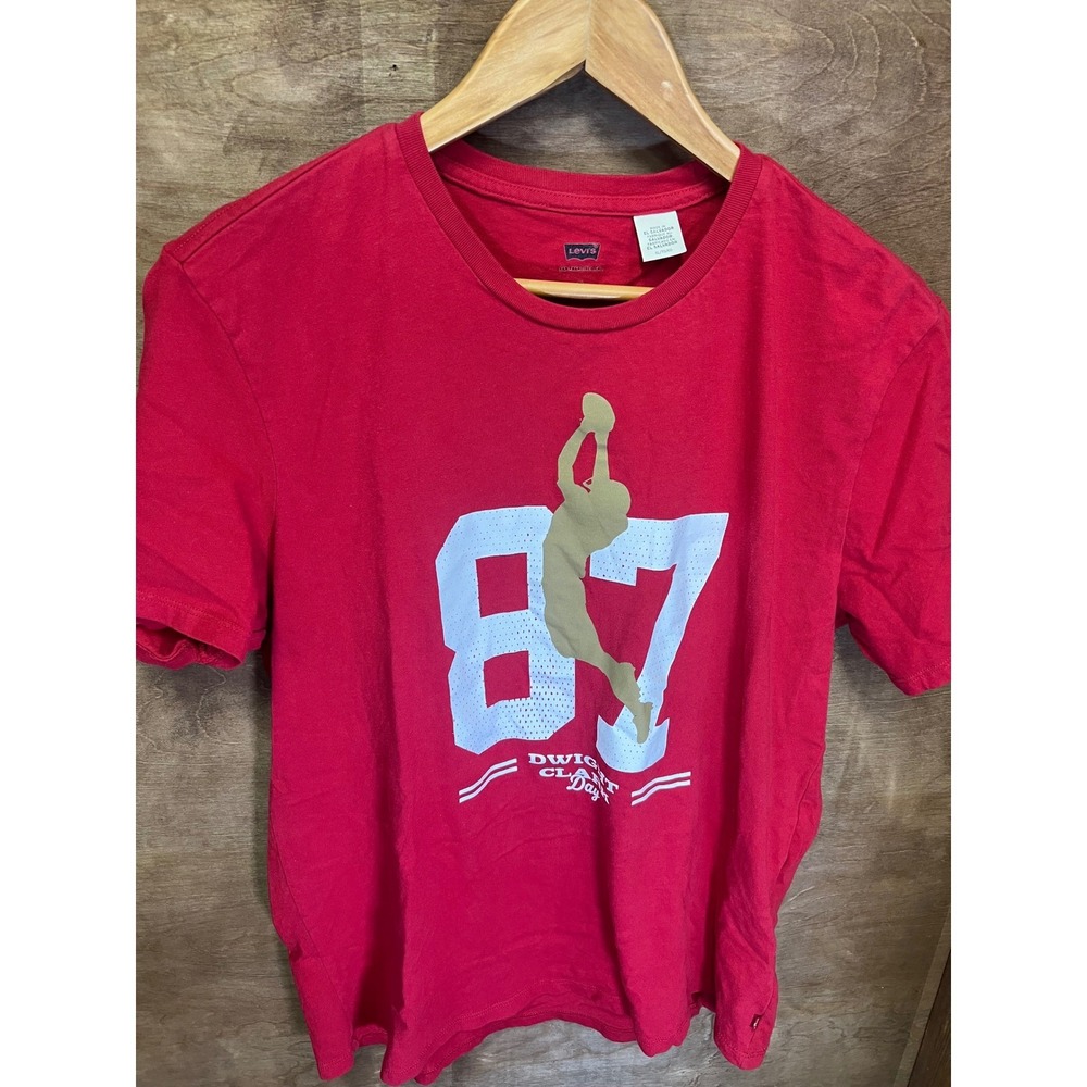 Levis Mens San Francisco 49ers Dwight Clark Day 87 The Catch‎ T-Shirt Red XL